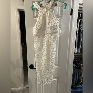 Bardot white crochet lace dress- size small